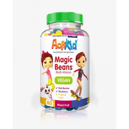 ActiKid® Multivitaminai - Mišrių vaisių skonio pupelės 60vnt-ACTIKID-ACTIKID