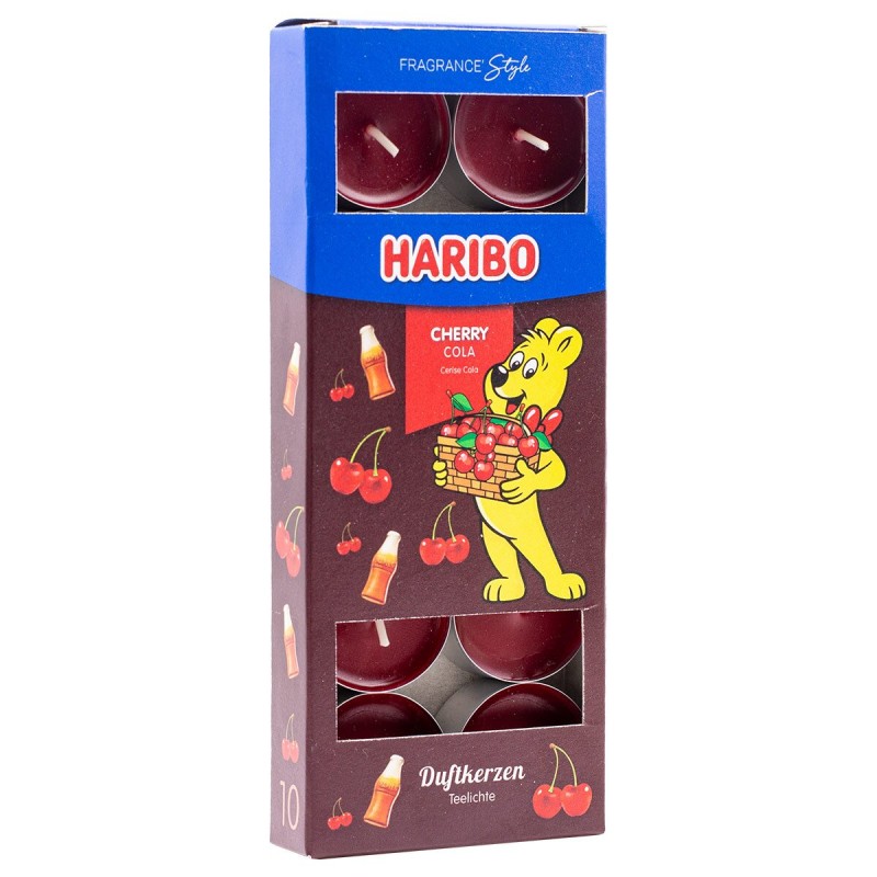 "Haribo" arbatinės žvakės Cherry Cola, 10 vnt.