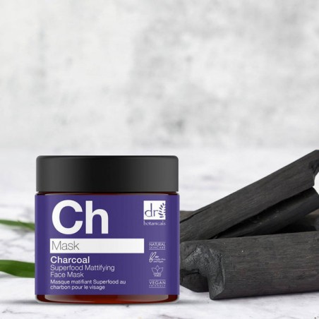 "Charcoal Superfood" matinė veido kaukė 60ml-DR. BOTANICALS-DR.