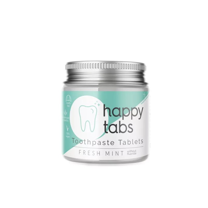 Dantų pastos tabletės Fresh Mint (be fluoro) - 80 tablečių-HAPPY TABS-HAPPY TABS