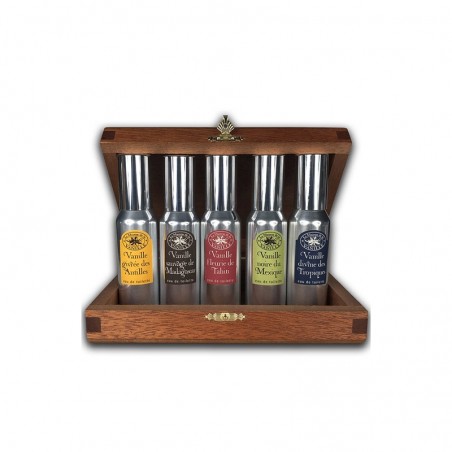 Medinė dėžutė 5x30ml EDT - Vanilles des Origines-LA MAISON DE LA VANILLE-LA MAISON DE LA VANILLE