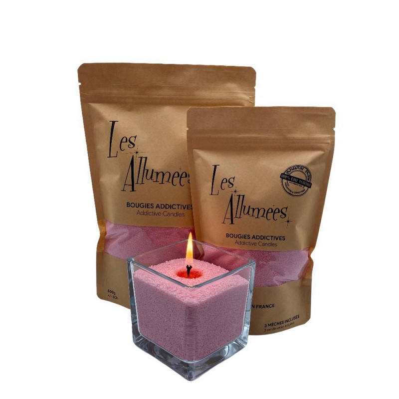 Les Allumees žvakių perlai (be indelio) - Rose Pop, 250g-LES ALLUMEES-Žvakės