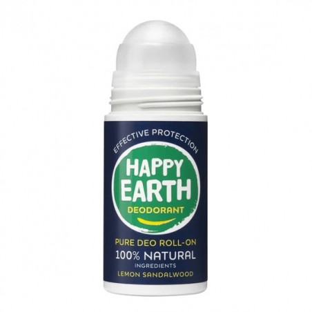 Natūralus vyriškas rutulinis dezodorantas Lemon Sandalwood, 75ml-HAPPY EARTH-HAPPY EARTH