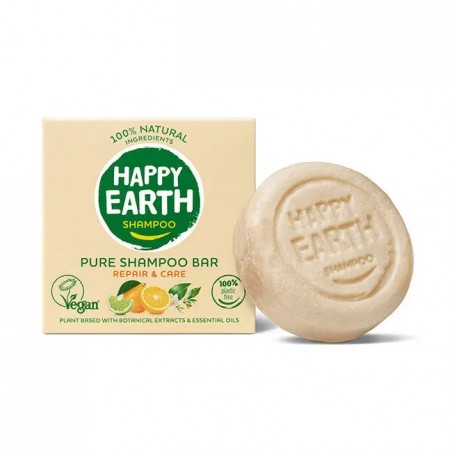 Kietasis šampūnas Repair & Care (sausiems ir pažeistiems plaukams), 70g-HAPPY EARTH-HAPPY EARTH