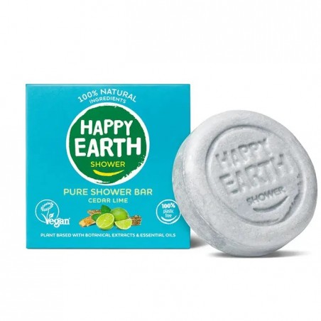 Kietasis dušo prausiklis Cedar Lime, 90g-HAPPY EARTH-HAPPY EARTH
