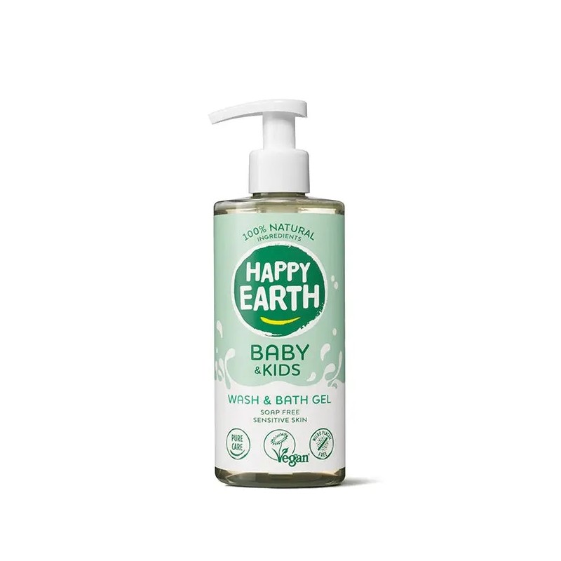 Prausimosi ir vonios gelis be muilo kūdikiams ir vaikams, 300ml-HAPPY EARTH-HAPPY EARTH