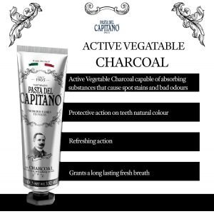 Pasta Del Capitano Charcoal dantų pasta 75 ml