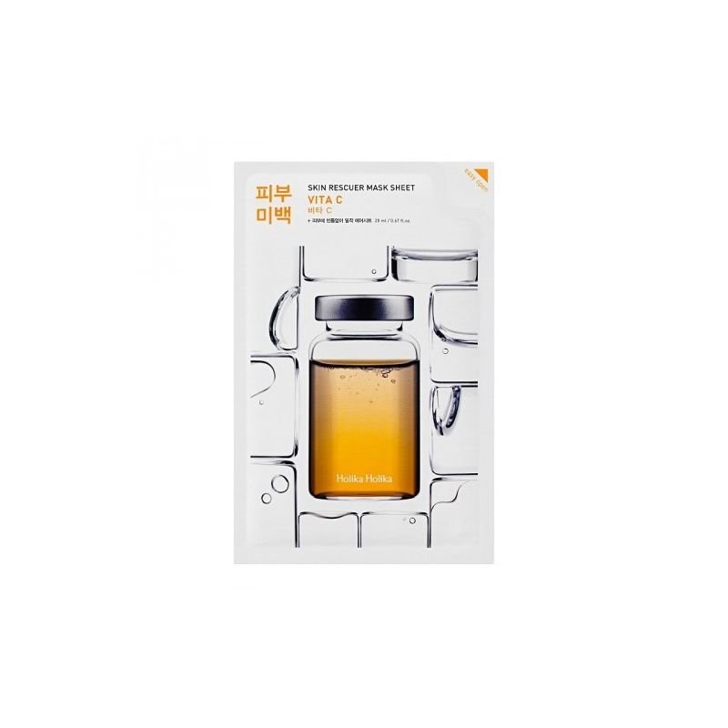 Lakštinė veido kaukė su vitaminu C| Holika Holika - Skin Rescuer Mask Sheet Vita C, 20ml