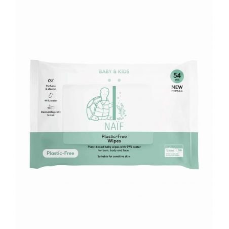 Vandens servetėlės kūdikiams ir vaikams be plastiko| Naïf Water Wipes, 54 servetėlės