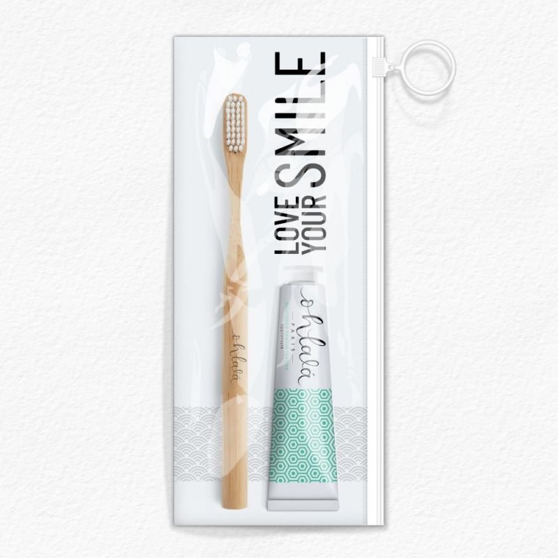 Ohlalá Paris bambukinis šepetėlis ir dantų pasta 15 ml