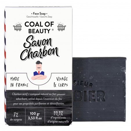 Monsieur Barbier veido ir kūno muilas - COAL OF BEAUTY, 100g-MONSIEUR BARBIER-Veido priežiūrai