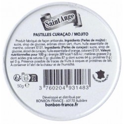 Bonbon pastilės Saint-Ange Curacao Mojito, 50g-Bonbon France-BONBON-FRANCE