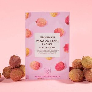 VITAMASQUES Veganiška ličių veido kaukė su kolagenu