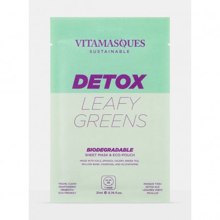 VITAMASQUE "Detox Leafy Greens" biologiškai suyranti lakštinė veido kaukė-VITAMASQUES-VITAMASQUES